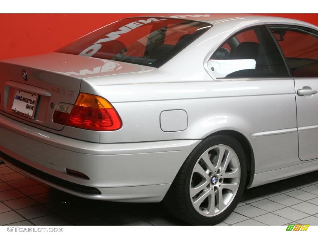 2002 3 Series 330i Coupe - Titanium Silver Metallic / Black photo #14