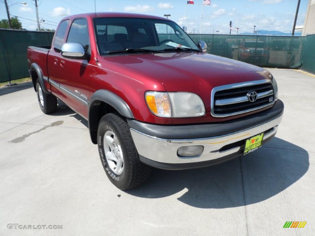 2001 Tundra SR5 TRD Extended Cab 4x4 - Sunfire Red Pearl / Gray photo #1