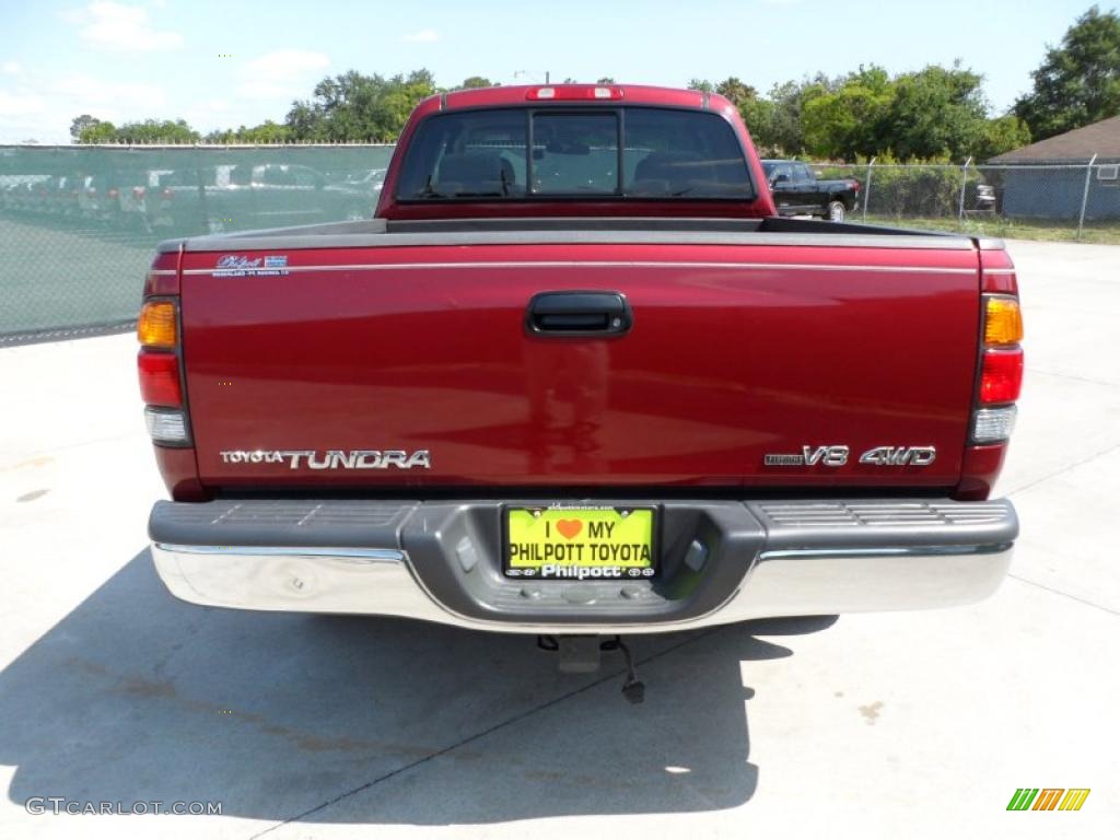 2001 Tundra SR5 TRD Extended Cab 4x4 - Sunfire Red Pearl / Gray photo #4