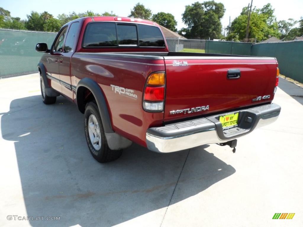 2001 Tundra SR5 TRD Extended Cab 4x4 - Sunfire Red Pearl / Gray photo #5