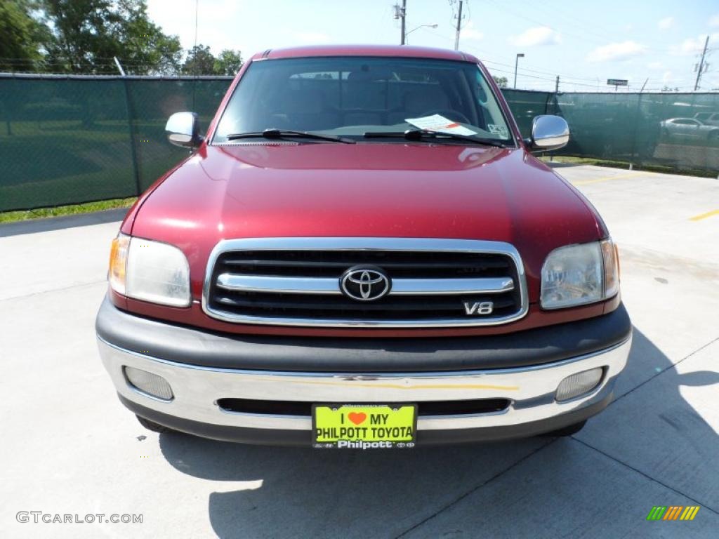 2001 Tundra SR5 TRD Extended Cab 4x4 - Sunfire Red Pearl / Gray photo #8