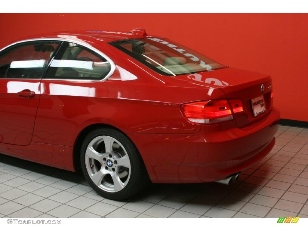 2009 3 Series 328i Coupe - Crimson Red / Beige photo #16