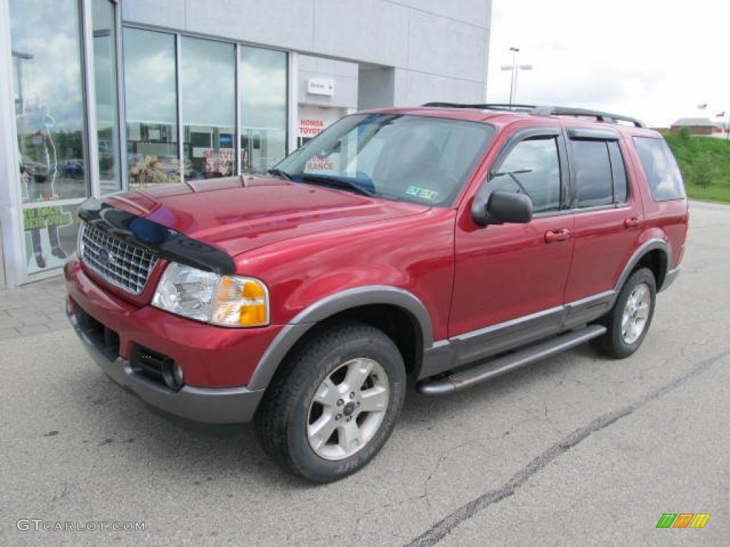 2003 Explorer XLT 4x4 - Redfire Metallic / Graphite Grey photo #2