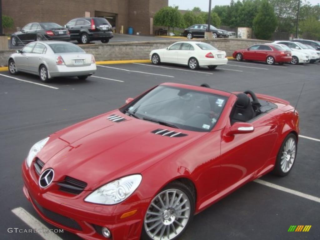 2008 SLK 55 AMG Roadster - Mars Red / Black photo #14