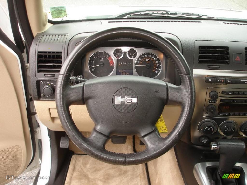2008 Hummer H3 Standard H3 Model Light Cashmere/Ebony Steering Wheel Photo #49484967