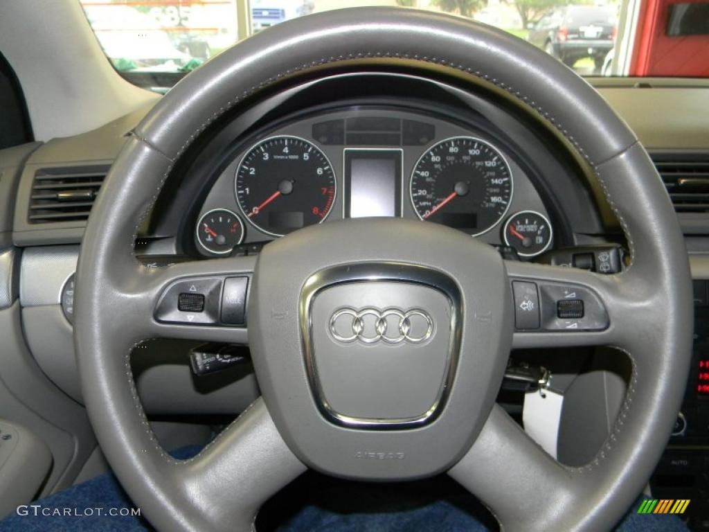 2008 Audi A4 2.0T quattro S-Line Avant Black Steering Wheel Photo #49485366