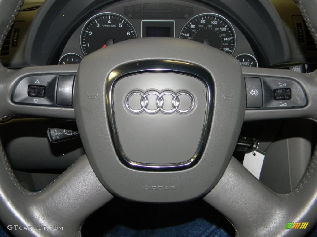 2008 Audi A4 2.0T quattro S-Line Avant Black Steering Wheel Photo #49485411