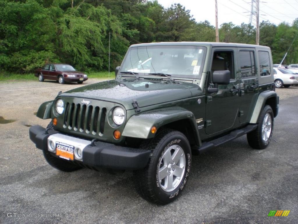 2008 Wrangler Unlimited Sahara 4x4 - Jeep Green Metallic / Dark Khaki/Medium Khaki photo #1