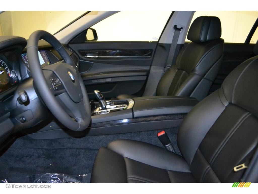 Black Nappa Leather Interior 2011 BMW 7 Series 750i Sedan Photo #49487805