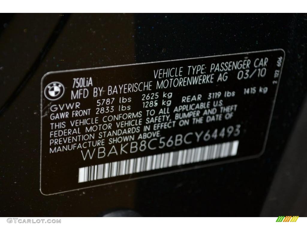 2011 7 Series 750Li Sedan - Black Sapphire Metallic / Black Nappa Leather photo #15