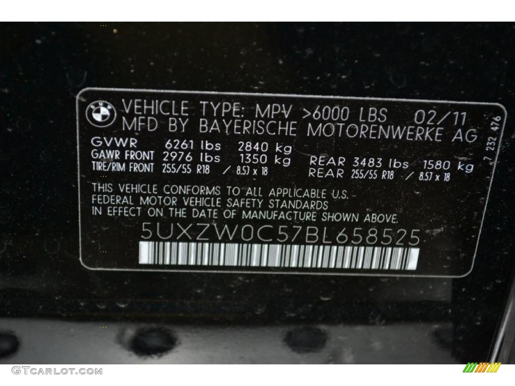 2011 BMW X5 xDrive 35d Info Tag Photos