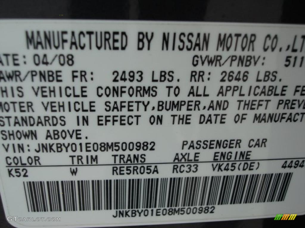 2008 M Color Code K52 for Blue Slate Photo #49490817