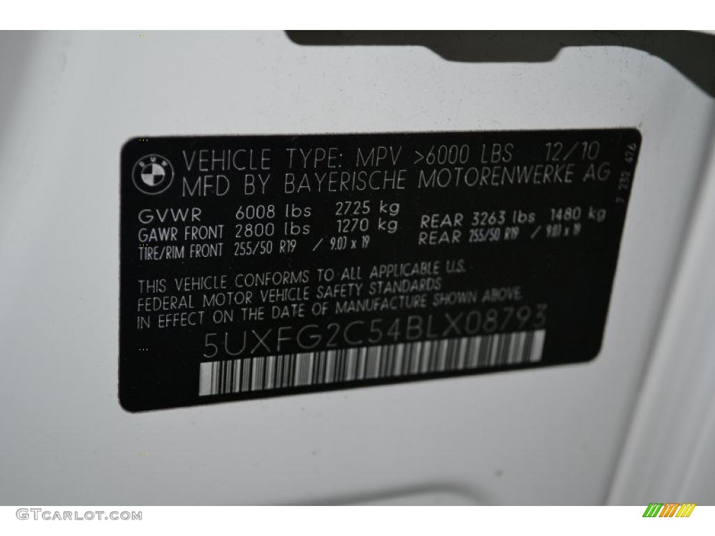 2011 X6 xDrive35i - Alpine White / Black photo #17