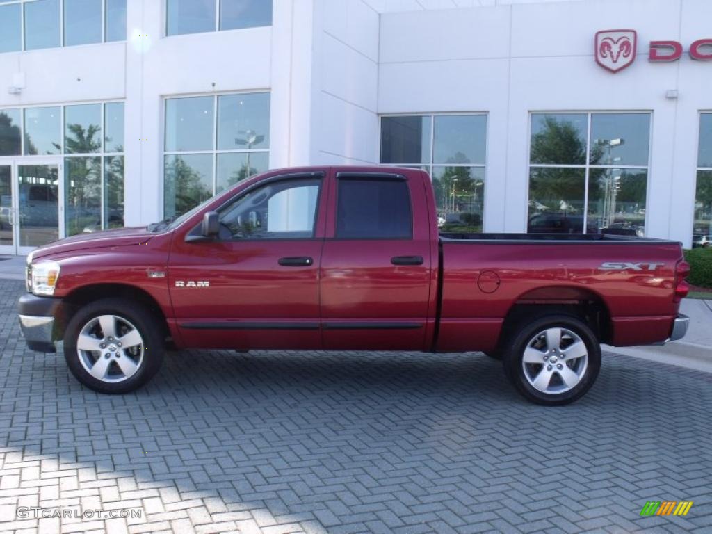 2008 Ram 1500 SXT Quad Cab - Blaze Red Crystal Pearl / Medium Slate Gray photo #2