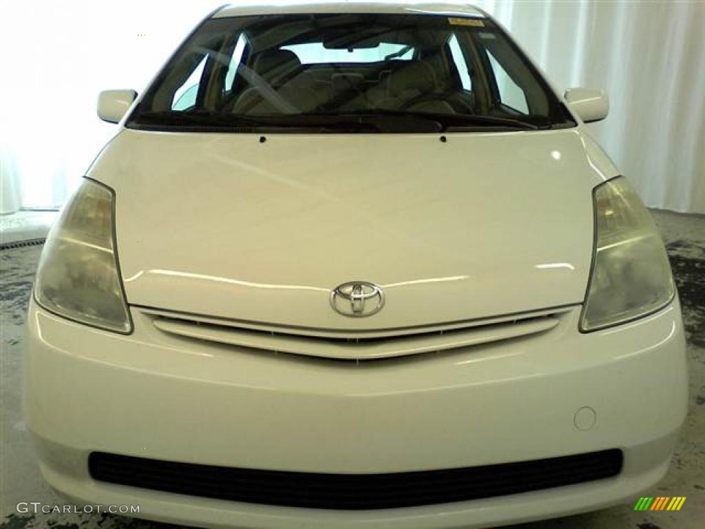 2005 Prius Hybrid - Super White / Ivory/Brown photo #2