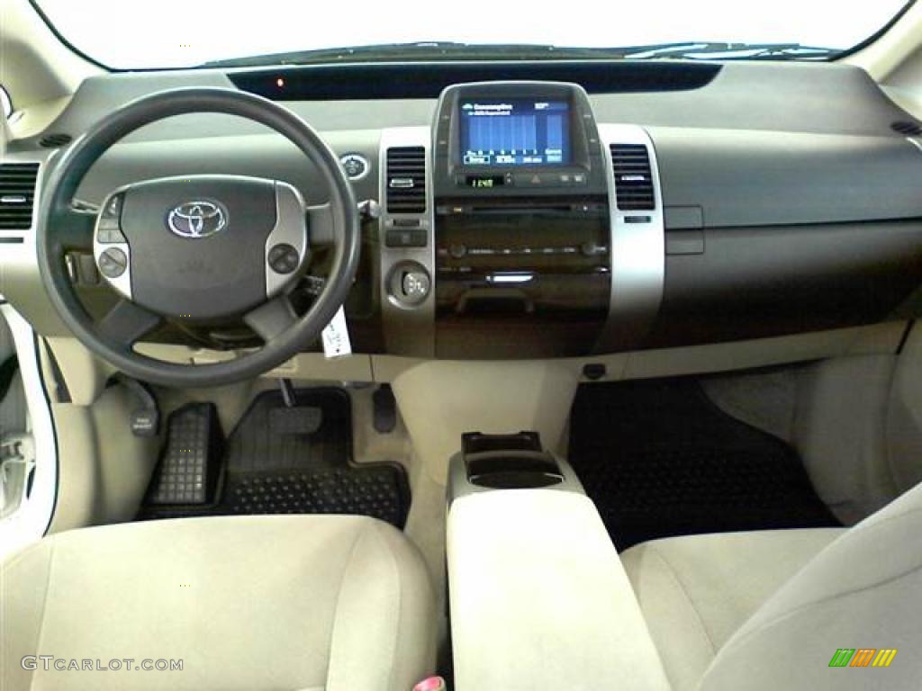 2005 Prius Hybrid - Super White / Ivory/Brown photo #5