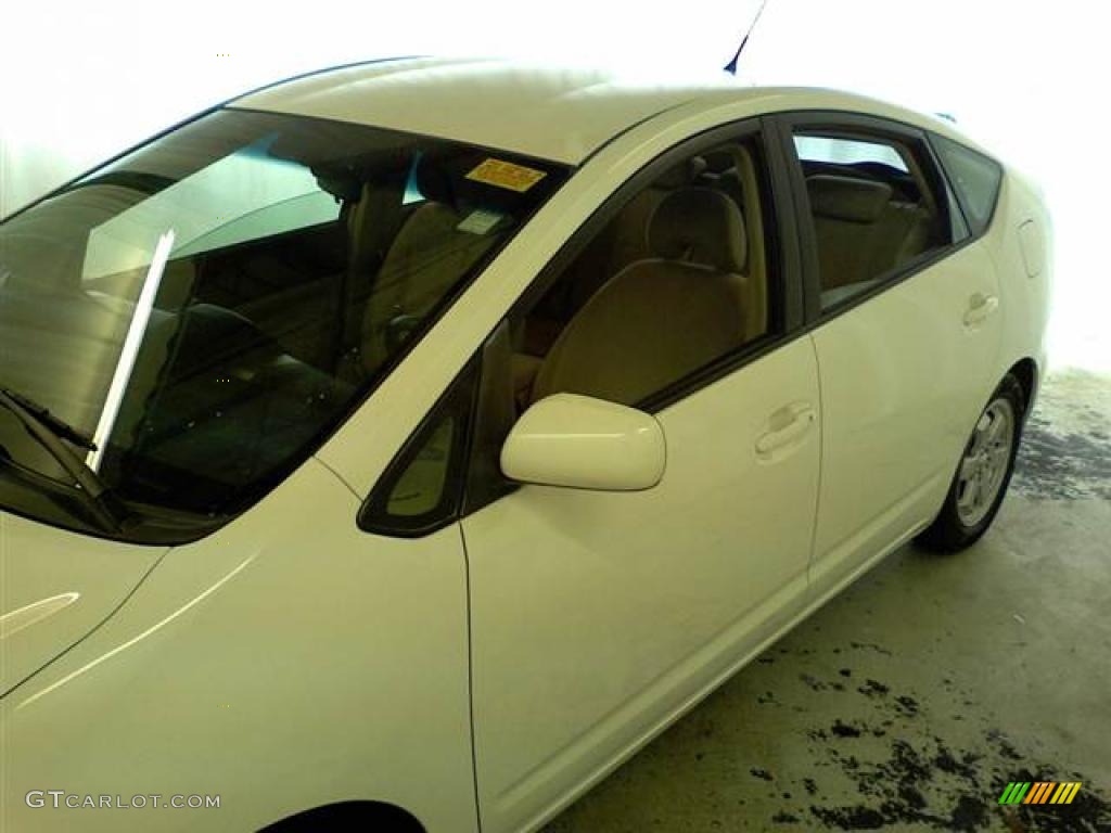 2005 Prius Hybrid - Super White / Ivory/Brown photo #20