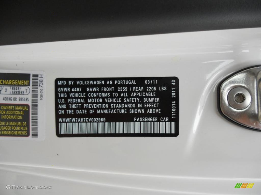 2012 Volkswagen Eos Lux Info Tag Photo #49498794