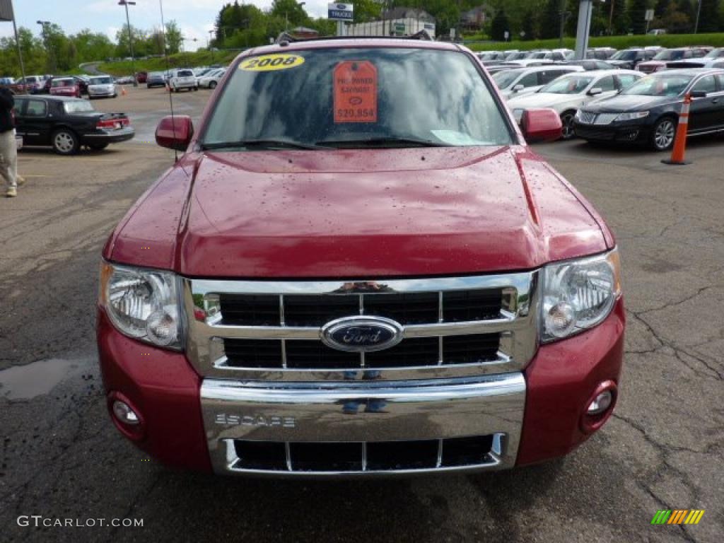 2008 Escape Limited 4WD - Redfire Metallic / Charcoal photo #7