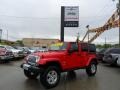 2010 Flame Red Jeep Wrangler Unlimited Sahara 4x4  photo #1