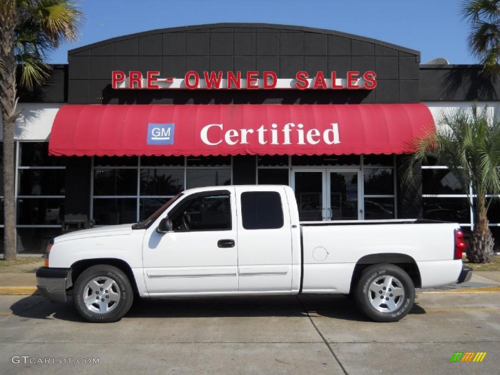 2005 Silverado 1500 LS Extended Cab - Summit White / Dark Charcoal photo #1
