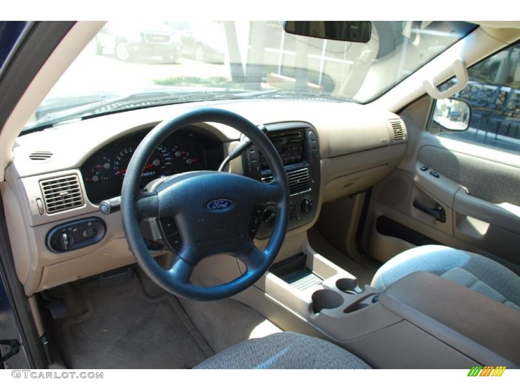 2003 Explorer XLS - True Blue Metallic / Medium Parchment Beige photo #14