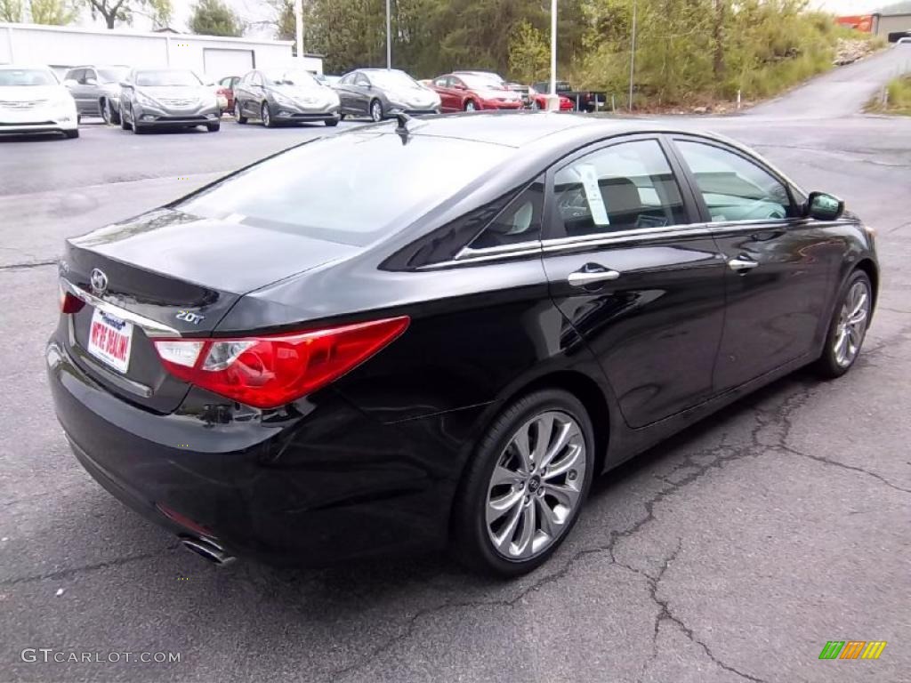 2011 Sonata SE 2.0T - Midnight Black / Black photo #6