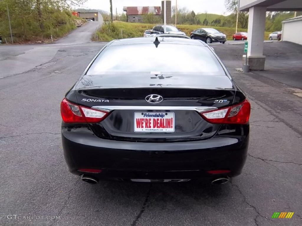2011 Sonata SE 2.0T - Midnight Black / Black photo #7