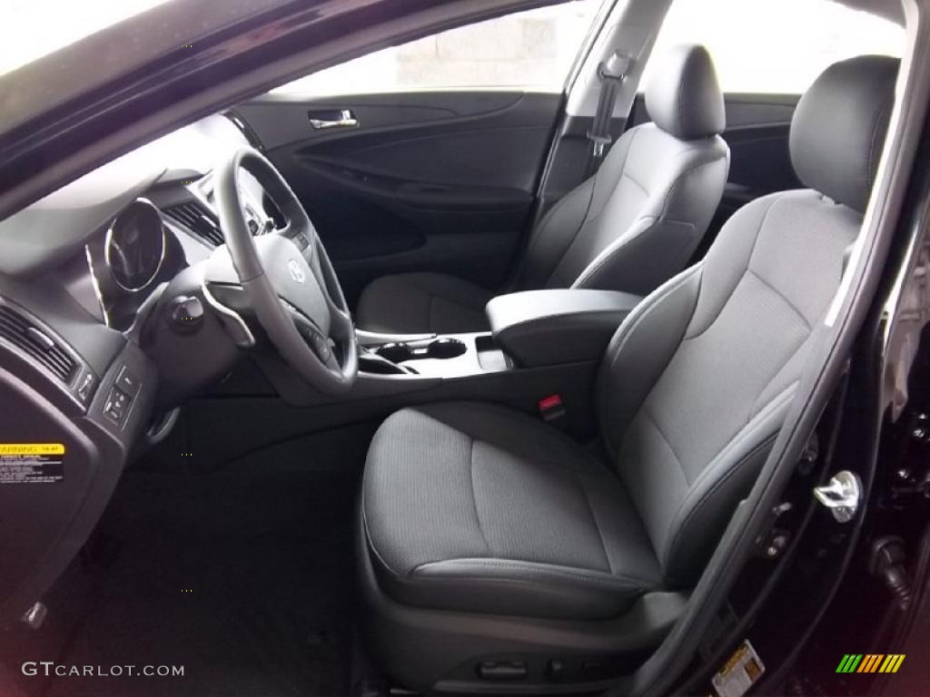 2011 Sonata SE 2.0T - Midnight Black / Black photo #13