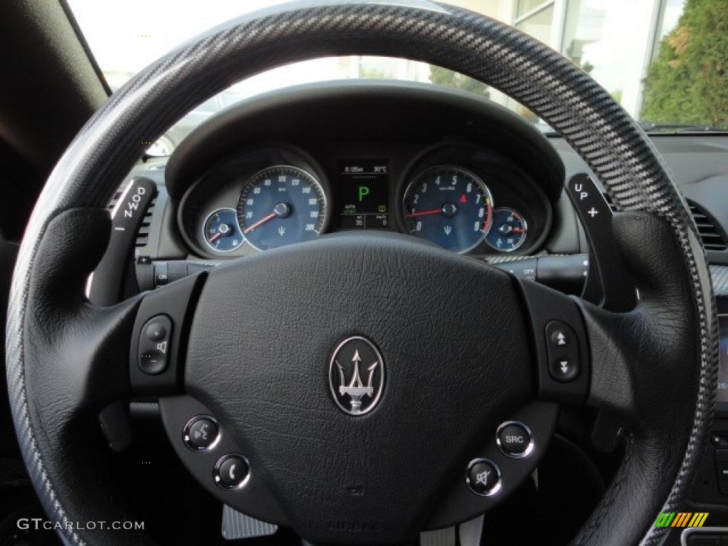 2011 Maserati GranTurismo S Nero Steering Wheel Photo #49516136