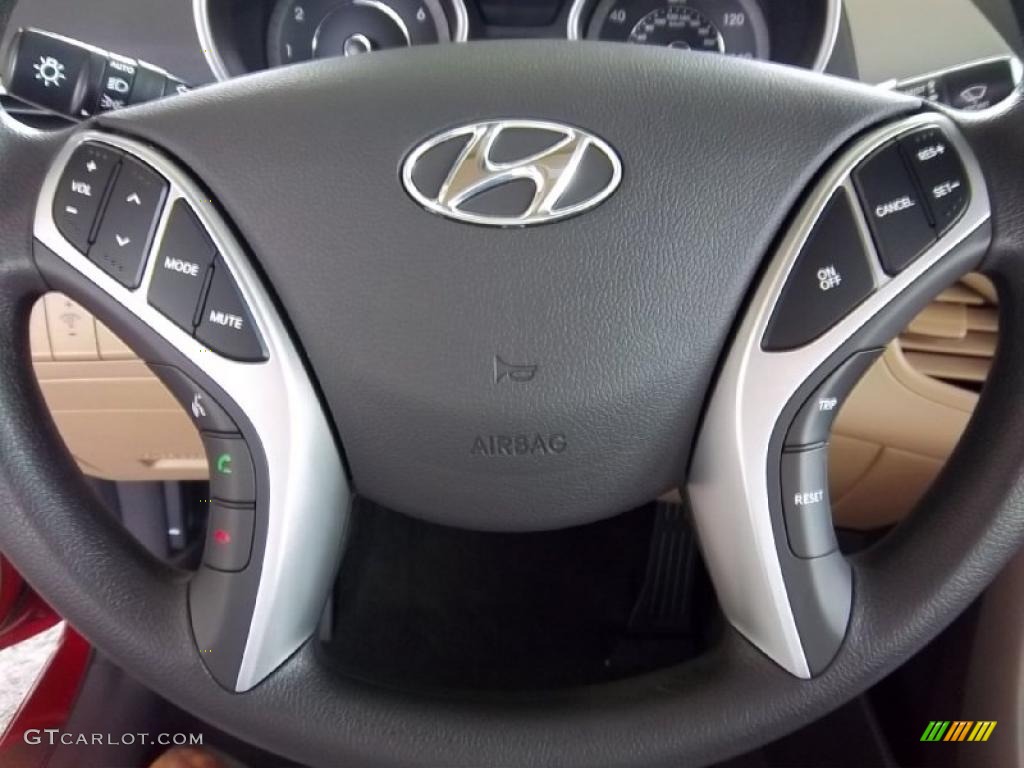 2011 Hyundai Elantra GLS Beige Steering Wheel Photo #49517273