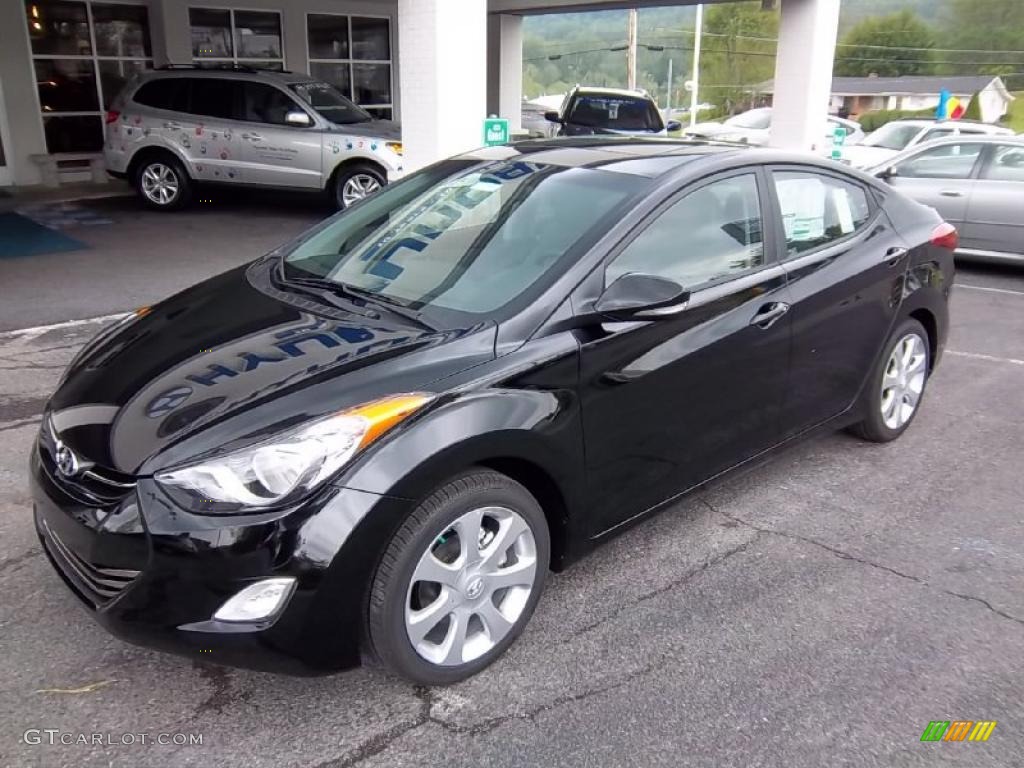 2011 Elantra Limited - Black / Gray photo #2