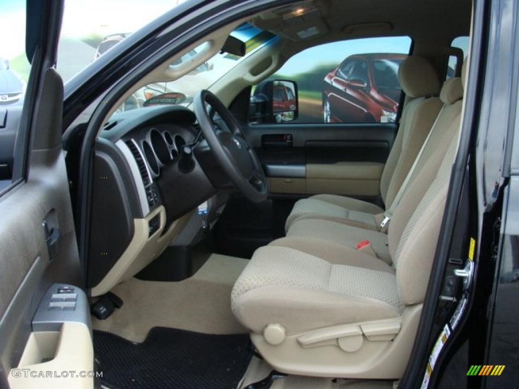 2010 Tundra Double Cab 4x4 - Black / Sand Beige photo #7