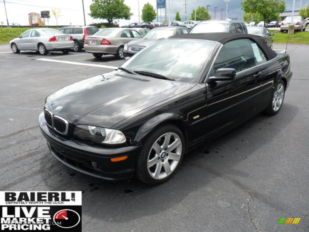 2002 3 Series 325i Convertible - Jet Black / Black photo #3