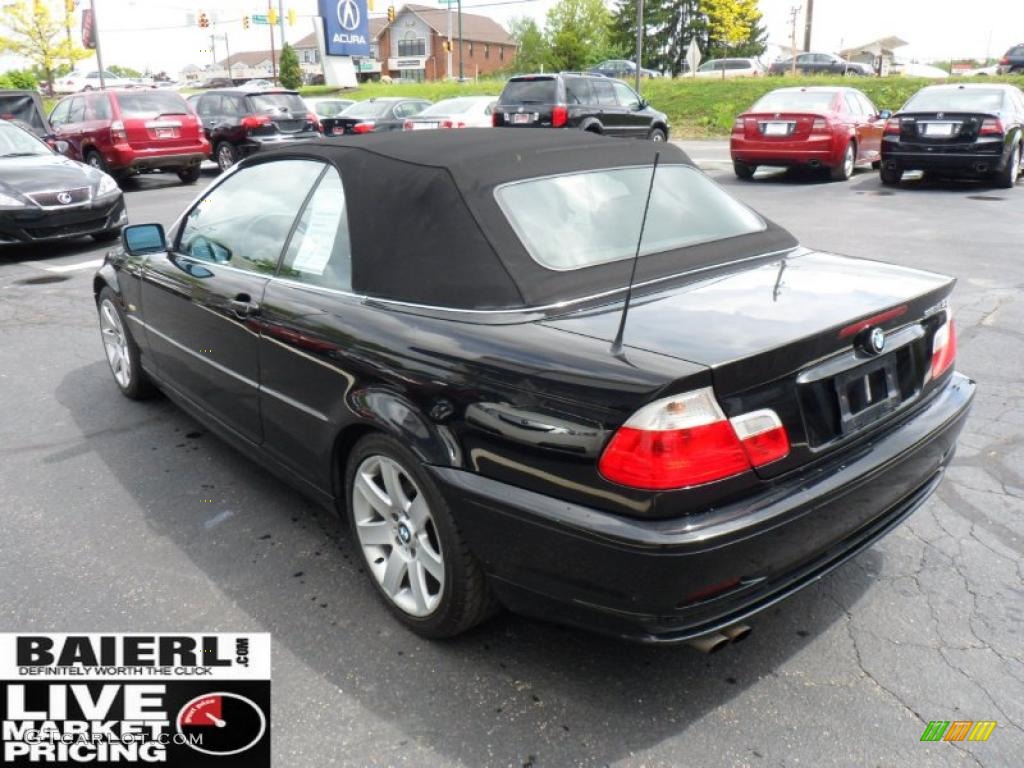 2002 3 Series 325i Convertible - Jet Black / Black photo #5