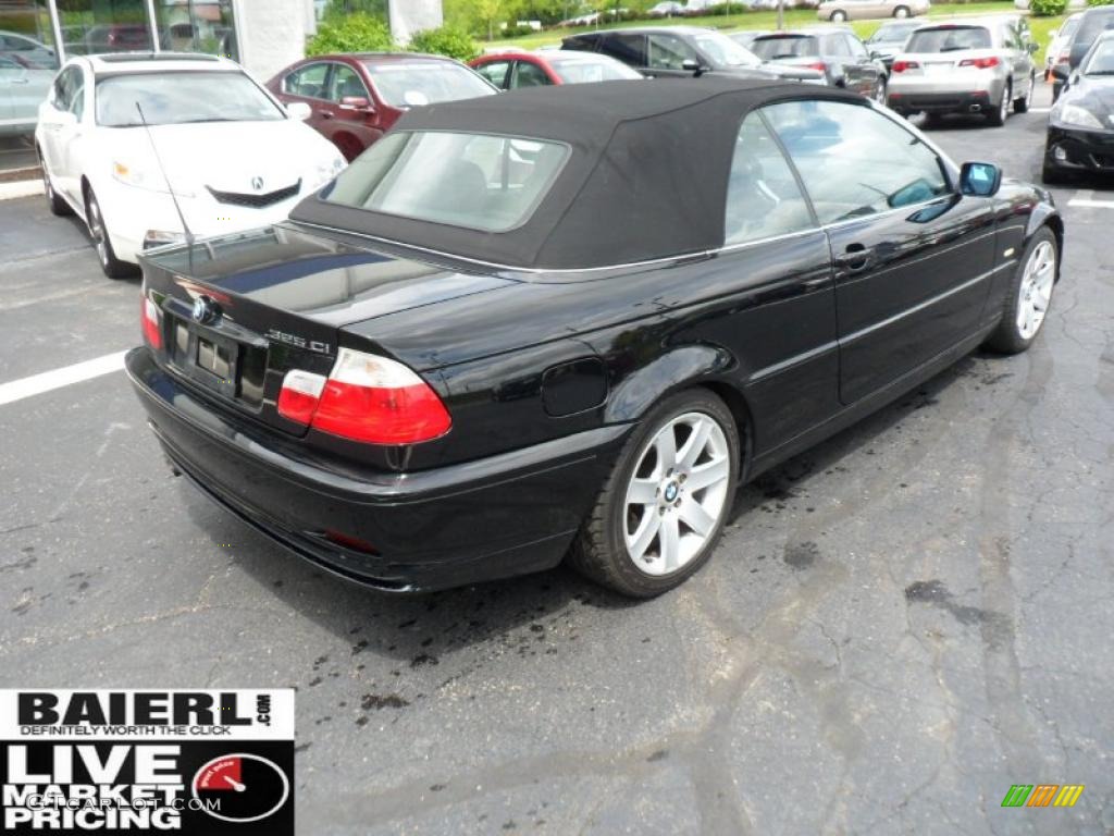 2002 3 Series 325i Convertible - Jet Black / Black photo #7