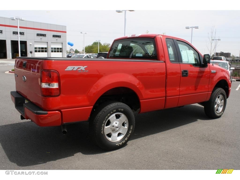 2006 F150 STX Regular Cab 4x4 - Bright Red / Medium/Dark Flint photo #2