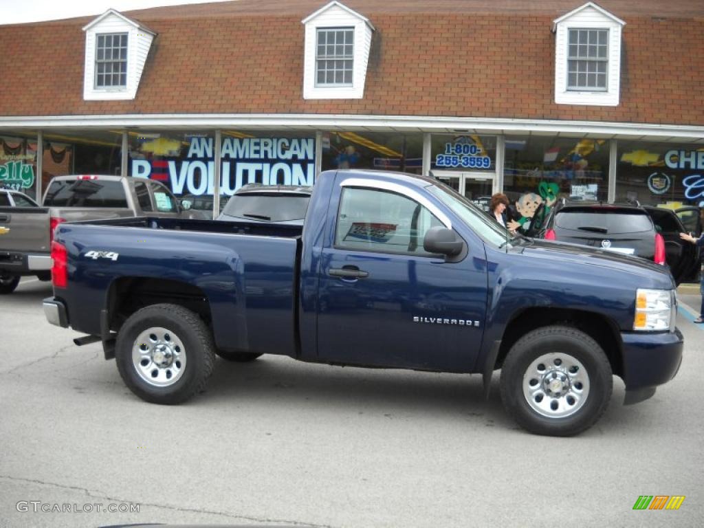 2009 Silverado 1500 LS Regular Cab 4x4 - Imperial Blue Metallic / Dark Titanium photo #2