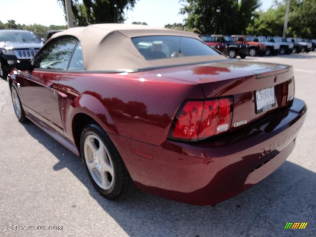 2004 Mustang V6 Convertible - 40th Anniversary Crimson Red Metallic / Medium Parchment photo #3