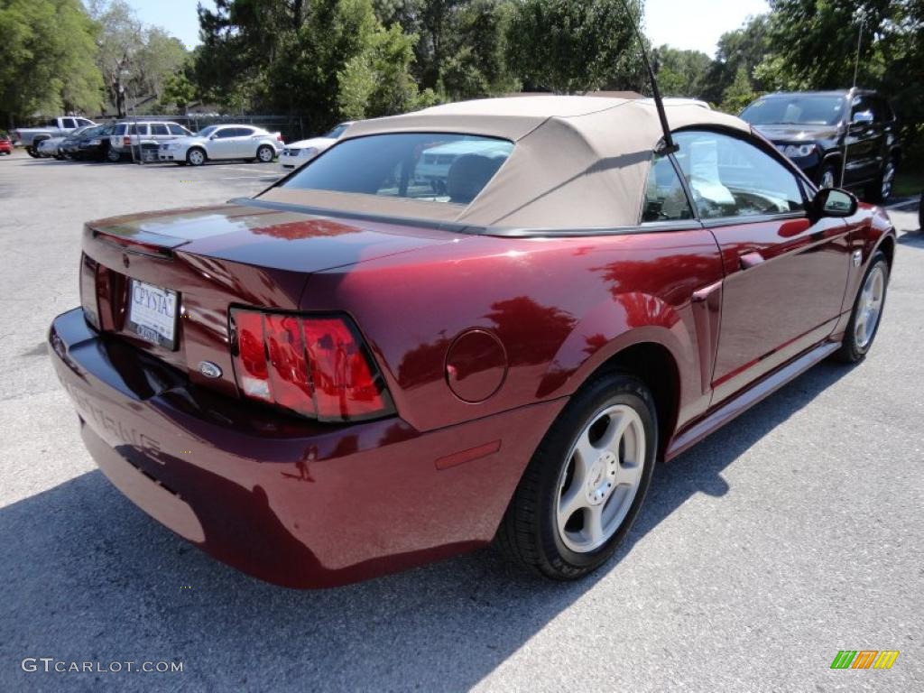 2004 Mustang V6 Convertible - 40th Anniversary Crimson Red Metallic / Medium Parchment photo #10
