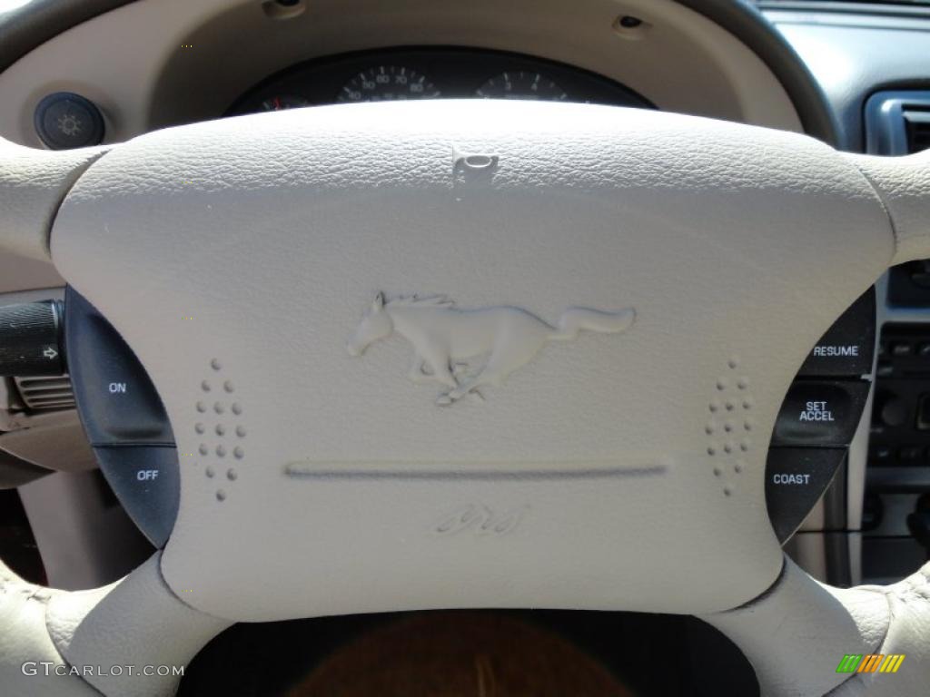 2004 Ford Mustang V6 Convertible Medium Parchment Steering Wheel Photo #49529471