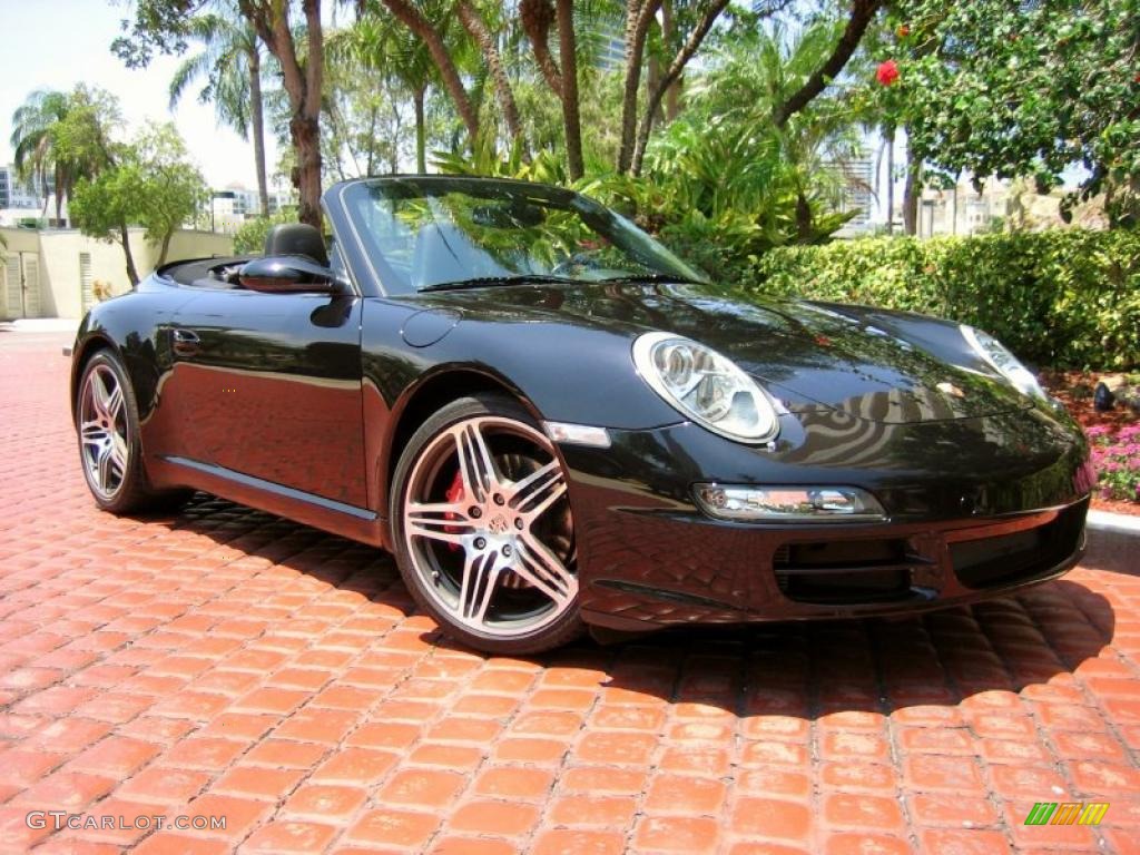 2008 911 Carrera S Cabriolet - Basalt Black Metallic / Black Full Leather photo #1