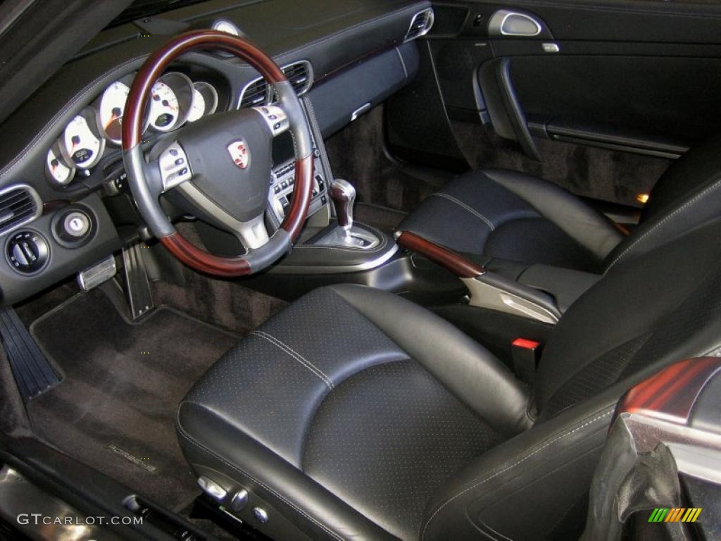 Black Full Leather Interior 2008 Porsche 911 Carrera S Cabriolet Photo #49530482