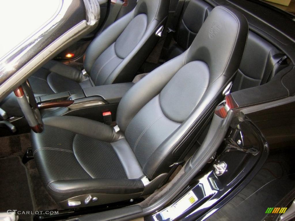 Black Full Leather Interior 2008 Porsche 911 Carrera S Cabriolet Photo #49530497