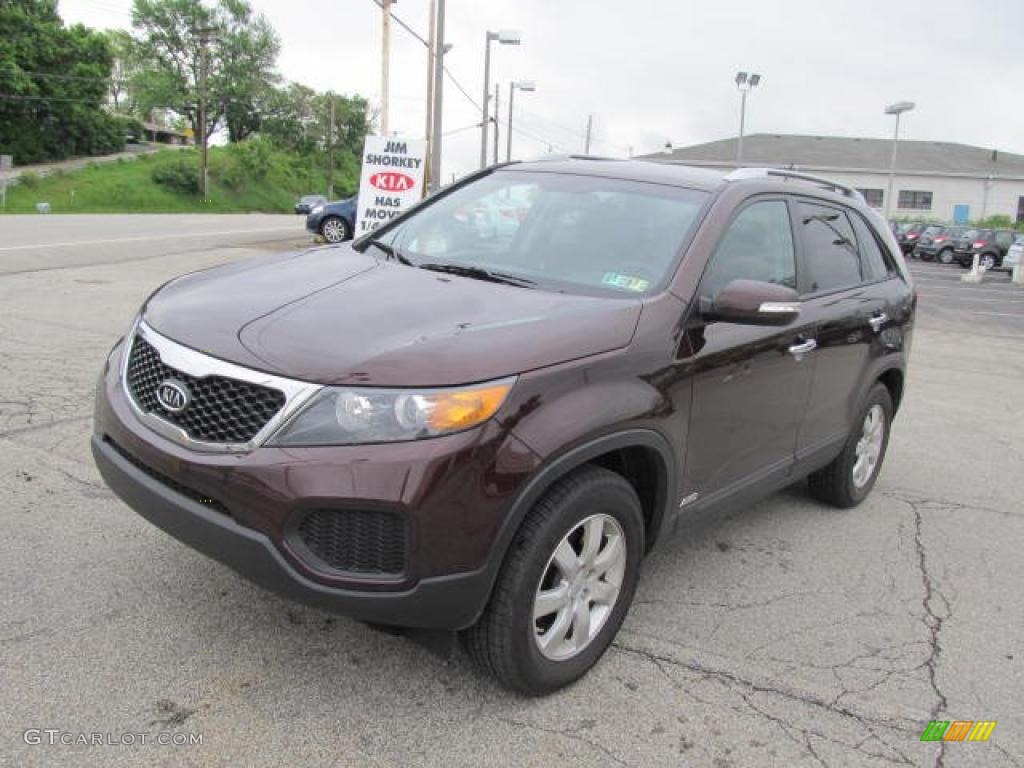 2011 Sorento LX V6 AWD - Dark Cherry / Black photo #6