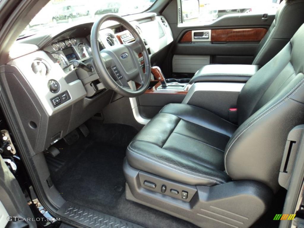 Black/Black Interior 2009 Ford F150 Lariat SuperCab Photo #49533725