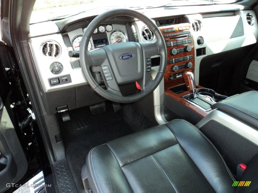 Black/Black Interior 2009 Ford F150 Lariat SuperCab Photo #49533770