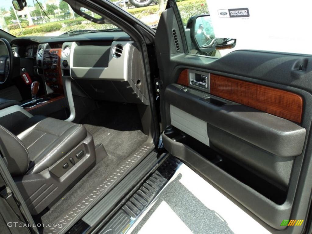 Black/Black Interior 2009 Ford F150 Lariat SuperCab Photo #49533786