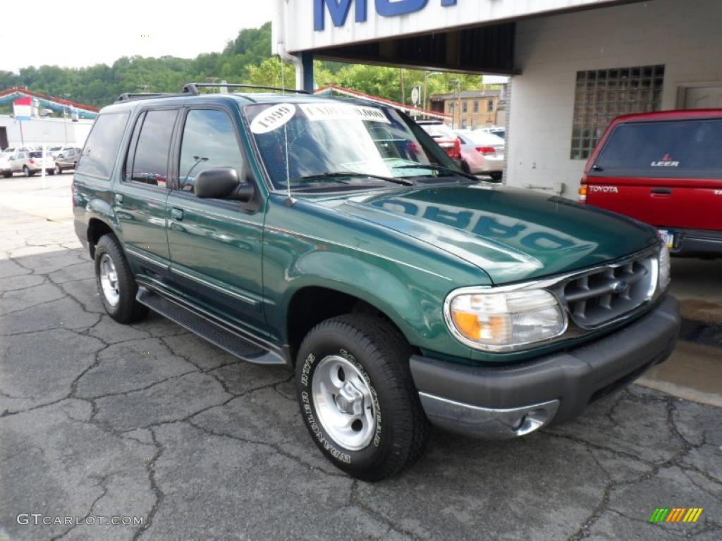 1999 Explorer XLT 4x4 - Tropic Green Metallic / Medium Graphite Grey photo #2