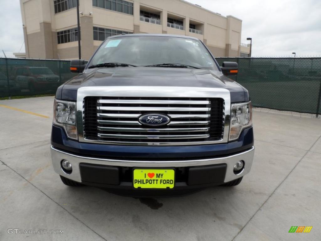 2011 F150 Texas Edition SuperCrew - Dark Blue Pearl Metallic / Steel Gray photo #8